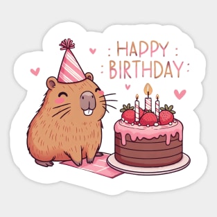 Capy Birthday Capybara Kawaii Sticker